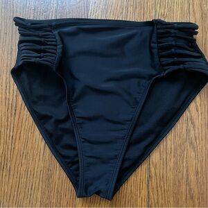NEW Xhilaration Black High waisted Strappy Bikini Bottoms
